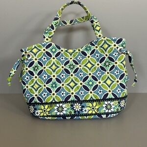 Vera Bradley Daisy Daisy Green & Blue Small Handbag **Retired Pattern